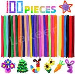 Lakeer Pipe Cleaners 100 Pcs 10 Colors Chenille Stems for DIY Crafts Decorations Creative School Projects (6 mm x 12 Inch, Assorted Bright Colors)