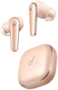Soundcore Liberty 5 by Anker,Noise-Cancelling Wireless Earbuds,Stronger Voice Reduction,Real-Time Adaptive Noise Cancellation,Fast Charging,Dolby Audio,6-Mic AI Clear Calls,Long Battery Life (Pink)