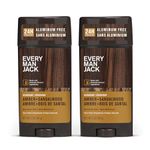 Every Man Jack Amber + Sandalwood Men’s Deodorant - Stay Fresh with Aluminum Free Deodorant For all Skin Types - Odor Crushing, Long Lasting, with Naturally Derived Ingredients - 85g