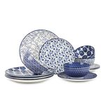 Blue And White Dinnerware Set For 12