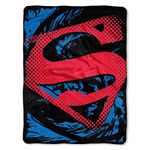 Northwest DC Comics Superman, Super Rip Shield Micro Raschel Throw Blanket, 46" x 60", Multi Color, 1 Count