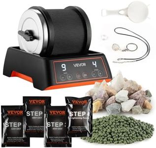 VEVOR Rock Tumbler Kit, 2 lbs Rock Polishing Kit, 4 Speed Settings 9-Day Polishing Timer Stone Polishing Kit, Rock Polisher with Rough Gemstones and Polishing Grits, Rock Polisher for Adults Kids