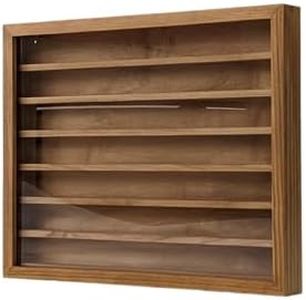GRECA Vitrina Colecciones miniaturas. Acabado Barniz Roble. Medidas (Ancho/Fondo/Alto):50 * 5 * 40 cms.