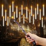 SoulBay Floating Candles with Wand Remote and 6H Timer, 20pcs Battery Flameless Electirc Hanging LED Magic Candles for Home Room Party Table Ceiling Centrepieces Christmas Halloween Decorations