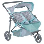 Adora Twin Jogger Doll Stroller with Convertible Sun Cover and Doll Accessory Storage, Fits Most Plush Toys, Stuffed Animals and Dolls Up to 16”, Birthday Gift for Ages 3+ - Zig Zag Twin Jogger