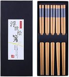 Antner 5 Pairs Bamboo Chopsticks Re