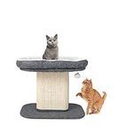 Maxmass 2-Level Cat Tree, Practical Kitty Tower with Lager Top Perch, Dangling Fur Ball and Sisal Post, Cat Activity Center for Living Room, Bedroom, Cat Cafe, Pet Store (Gray)