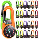 STOBOK 24 Pcs Plastic Compass Guide Kids Keychain Kids Keychains for Backpacks Vintage Compass Climbing Compass Carabiner Metal Compass Heavy Duty Carabiner Adventure Clip on Compass Tool