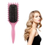 Curl Define Styling Brush, Hair Curling Brush Multifunction, Tik Tok Curly Hair Brush, Styling Brush for Detangling, Combing, Shaping and Defining Curls, for Women and Men