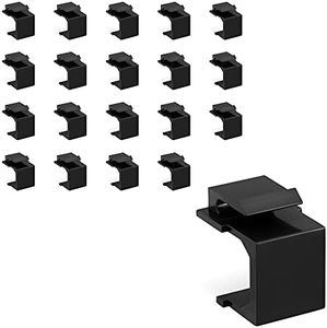 kwmobile 20x Placca Copripresa per Prese Cavo Ethernet - Copri Presa Antipolvere per Modulo Keystone RJ 45 - Copertura Anti Polvere - Nero