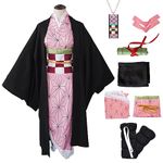 shengo Cosplay Costume Outfit Set for Adults, Kimono Cosplay Outfits with Bamboo, Halloween Party Costumes Cosplay Clothes for Women