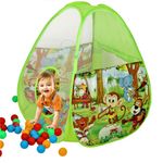 FunBlast Ball Pool Tent House For Kids, Pop Up Ball Pit Play Tent House With 50 Balls For Boys Girls, Babies And Toddlers Indoor& Outdoor,Multicolor