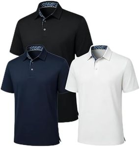 3 Pack Golf Shirts for Men,Mens Golf Shirts Short Sleeve Moisture Wicking Performance Collared Shirt Business Casual,Office,Work,Casual Everyday Wear,Daily Wear,Tennis,Athletic,Outdoor Workout,Summer