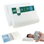 The White Willow Orthopedic Cervical Set of 2 Cooling Gel Memory Foam Pillow For Neck, Shoulder & Spondylitis Pain Relief Bed Pillow For Sleeping With Pillow Cover (24"L x 16.5"W x 4.5"H) Multi King