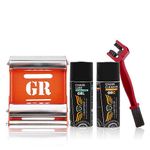 Grand Pitstop GRC Chain Clean and GRL Chain Lube (160 ml) with Grand Pitstop Paddock Stand Groller Medium and Bike Chain Cleaning Brush Red