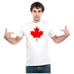 UDNAG Unisex Round Neck Graphic 'Canadian Flag | Canadian Maple leaf' Polyester T-Shirt White [Size XXS/34in to 7XL/56in]