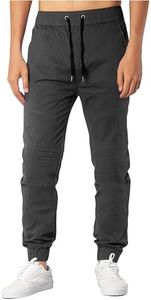 ITALYMORN Gray Joggers Men Pull on Pants with Elastic Waist (XS, Dark Grey)
