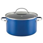 Farberware Style Nonstick Cookware Stockpot, 6 Quart, Blue