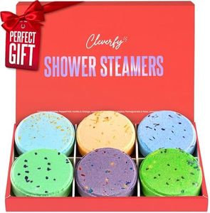 Cleverfy Shower Steamers Aromatherapy - Box of 6 Premium Shower Bombs with Essential Oils.Self Care Christmas Gifts for Women and Gifts for Mom. Red Set
