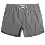 MaaMgic Mens Swim Trunks with Mesh Lining Quick Dry Mens Bathing Suit Shorts,Lime Grey,Medium