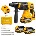 Vormir VR BH21-44 Cordless Rotary Hammer Drill, 20V Max Brushless, 3J Impact Energy, 0–1000 RPM, 0–4450 BPM, SDS Plus, with 2× 4.0Ah Li-ion Batteries