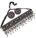 Fuschianet Accessories Seed Beads Crystals Choker Necklace Earrings for Women and Girls (Black Seed Neon Beads Set)