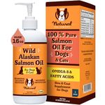 Natural Dog Company Wild Alaskan Salmon Oil for Dogs, Omega 3 & 6 Supplement with EPA & DHA, Supports Immune System, Heart Health, Joint Function, Skin & Coat, All-Natural, 16 Fluid Oz/473ml Bottle