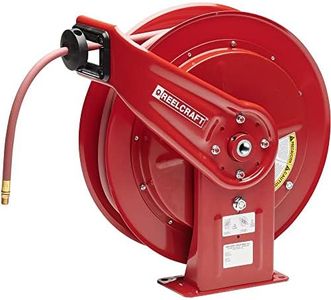 Reelcraft HD76100 OLP Heavy Duty Spring Retractable Hose Reel, 3/8" x 100', 300 Psi, Air/Water Hose Included