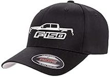 2015-20 Ford F150 Pickup Truck Outline Design Flexfit 6277 Athletic Baseball Fitted Hat Cap, Black, Small-Medium