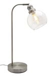 Clear Glass Globe Desk Lamp Retro Vintage Brushed Chrome Glass Shade Table Lamp H3004