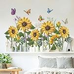 Sunflowers Wall Decals Peel and Sti