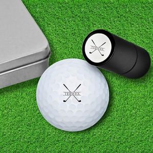 Terwex Custom Golf Ball Stamp with Ink & Metal Case - 6 Color Options Personalized Golf Balls Stamp Markers with Your Name & Design - Golf Ball Stamper Golf Gift - Golf Accessories