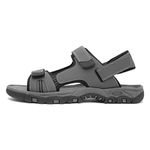 Hobos Elliot Mens Grey Easy Fasten Sandal - Size 8 UK - Grey