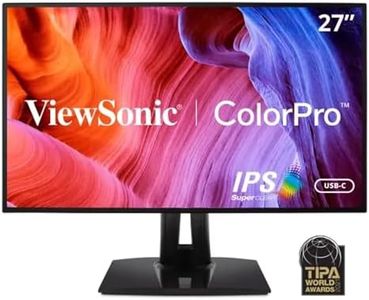 ViewSonic VP2768a 27-inch 2K QHD Professional Monitor with 100% sRGB, Pantone Validated, Colour Blindness Mode, USB Type-C, HDMI, DisplayPort, Ethernet, for Graphic Design, Photography & Video Editing