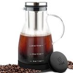 Cold Brew Coffee Maker - 950ml - Premium Quality Glass - Perfect For Homemade Cold Brew and Iced Coffee - Includes Unique Non-Slip Silicone Base