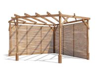 Dunster House Wooden Corner Pergola Kit 10' x 10' DIY Garden Plant Frame with Slatted Walls Utopia Diamond