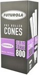 Futurola Slim Size White Pre Rolled Cones - 800pc Pre Rolls Bulk Box - 98mm Pre Roll Cones with 26mm Filter Tip - French Rolling Papers Pre Rolled Cones - Convenient & Easy to Use