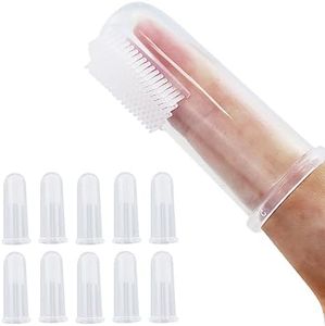12 Piezas cepillo de dientes suave del animal doméstico del silicón, cepillo del cepillo del diente del perro dientes del gato del perro que limpian cuidado dental