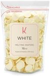 KIDU Chocolate Melting Wafers 16 Ounces Bulk Perfect For Dipping, Deserts, Baking And More - 1 Pound (White New)