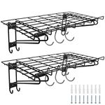 Daanxw Heavy Duty Garage Wall Shelving,2-Pack 1.5x3 ft,Garage Wall-mounted Shelving,300 lbs Weight Capacity (Black)