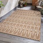 Adiva Rugs Outdoor Indoor Area Rug, Weather Resistant, Easy to Clean, Stain Resistant Floor Mat for Dining Room, Backyard, Deck, Patio (Wooden, 3'7" x 6')