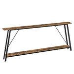 YATINEY 78.7" Console Table, Extra Long Entryway Table, Narrow Sofa Tables Behind Couch, Industrial Skinny Hallway Table for Entryway, Display Table, Rustic Brown and Black CT20BR