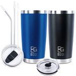 BOGI Tumbler, 20 oz Insulated Tumbler with Straw and Lids,Leakproof Coffee Cup Travel Mug,Double Wall Vacuum Stainless Steel Tumbler Durable Thermal Cup Keep Cold and Hot Drinks