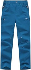 Buyboxs Kids Hiking Pants Zipper Pockets Light Weight Comfy Travel Cargo Pants Boy Quick Dry Climbing Rain XXS 4-5