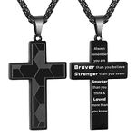 Rajputana Football Cross Necklace for Men Boys, Stainless Steel Soccer Cross Pendant Baptism Religious Christian Gifts Jewellry for Teen Teenage Boys（Black）