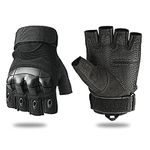 Fuyuanda Half Finger Outdoor Gloves Hard Knuckles Tactical Glove for Shooting, Military, Hunting, Driving, Paintball, Cycling, Airsoft, Army, Sporting Motorcycle Glove Black Medium