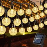 Toodour Solar String Lights Outdoor, 56ft 100 LED Globe String Lights, Waterproof Crystall Ball Lights Solar Patio Lights with 8 Modes for Garden Lawn Gazebo Yard, Outdoor Decorations - Warm White