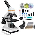 SVBONY SV601 Microscope for Students, Monocular Microscope with Mechanical Moving Platform, 80X-1600X Student Microscope Kit for School Education Home Laboratory