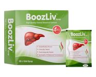 BoozLiv Liver Detox Syrup Supplement for Men and Women | Natural and Healthy Fatty Liver Ayurvedic Medicine | Herbs Extract Alcohol Deaddiction Tonic Packet - (120 sachets X 10ml Syrup)