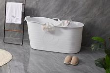 Mobile Bathtub XL, Ideal for the Small Bathroom, 120x59x54, Stylish and Atmospheric. (120cm, White)